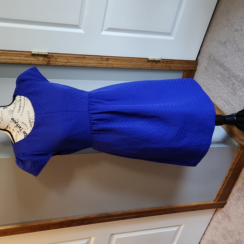 HD in Paris Blue Cap Sleeved Dress, size 2